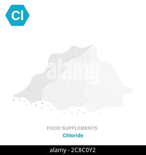 Vector flat isolated icon of food supplements - Chloride Stock Vector