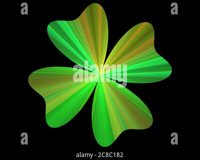 Irish Four Leaf Clover - Flame Fractal Design Stock Photo
