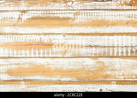 old wooden planks which have been painted and sanded Stock Photo