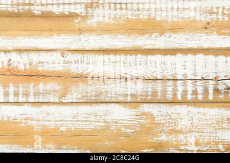 old wooden planks which have been painted and sanded Stock Photo