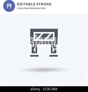 Big Screen icon vector, filled flat sign, solid pictogram isolated on white, logo illustration. Big Screen icon for presentation. Stock Vector