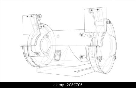 Outline electric grindstone Stock Photo