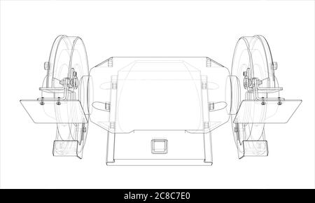 Outline electric grindstone Stock Photo