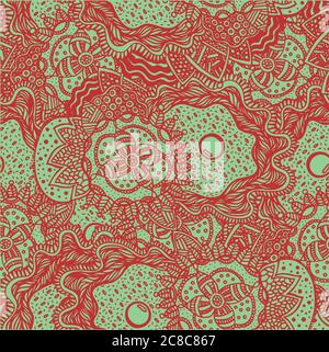 Boho ethnic doodle seamless pattern. Colorful vector illustration Stock Vector