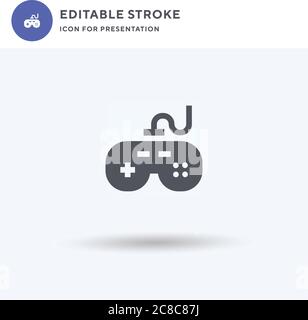Gamepad icon vector, filled flat sign, solid pictogram isolated on white, logo illustration. Gamepad icon for presentation. Stock Vector