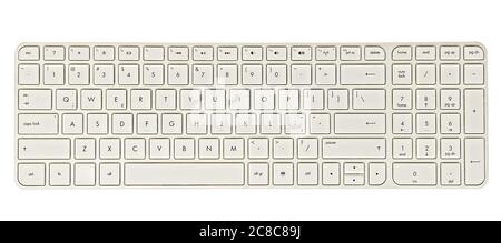 white keyboard isolated on white Stock Photo