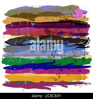 abstract background composition, with colorful paint strokes and splashes Stock Vector