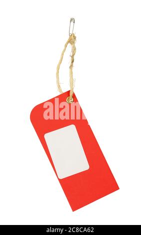 red price tag isolated on white Stock Photo