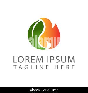 Fire Leaf Logo Template Design Vector Emblem Design Concept Creative Symbol Icon Stock Vector