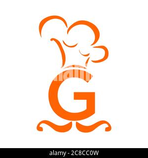 quality illustration of chef hat combined with letter G logo design Vector icon symbol Stock Vector