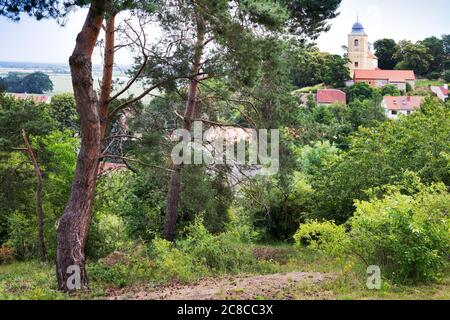 Žárové pohřebiště Pičhora (archeologické naleziště a naučná stezka), Dobřichov u Peček, Středočeský kraj, Česká republika / archeological site and nat Stock Photo