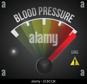 Blood pressure level measure meter from low to high, concept illustration design Stock Vector