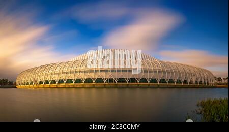 Lakeland, Florida - January 11, 2020 : Innovation, Science and Technology Building of Florida Polytechnic University. Long exposure. Stock Photo