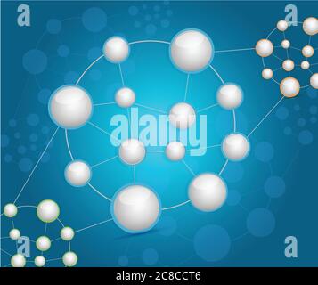 Sphere network diagram illustration design over a blue background Stock Vector