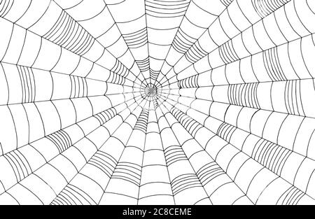 Doodle spiderweb background pattern. Texture of scary web for ha Stock Vector