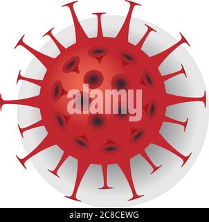 single red covid-19 coronavirus symbol isolated on white background vector illustration Stock Vector