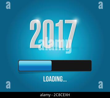 2017 loading year bar illustration design over a blue background Stock Vector