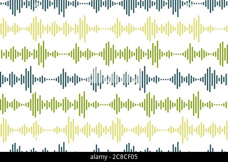 Seamless pattern of Sound waves Stock Vector