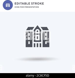 Mansion icon vector, filled flat sign, solid pictogram isolated on white, logo illustration. Mansion icon for presentation. Stock Vector