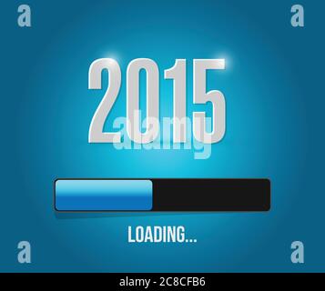 2015 loading year bar illustration design over a blue background Stock Vector