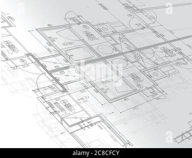 Blueprints illustration design over a white background Stock Vector