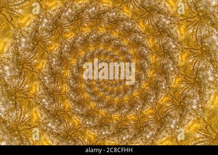 Tree structure and spirals in warm fall colors, digitally generated image Stock Photo