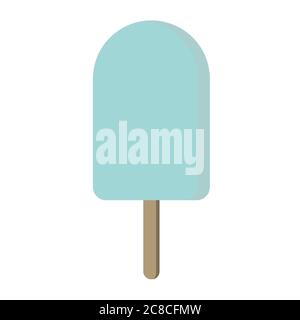 Blue ice cream icon. Blueberry lolly ice cream illustration isolated on white background Stock Vector