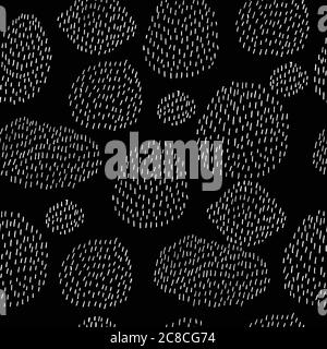 abstract monochrome geometric seamless pattern, doodle dash,vector