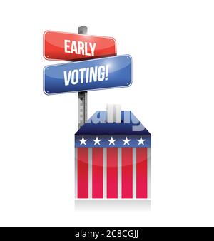 Early voting ballot illustration design over a white background Stock Vector