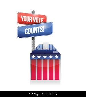 Your vote counts ballot illustration design over a white background Stock Vector