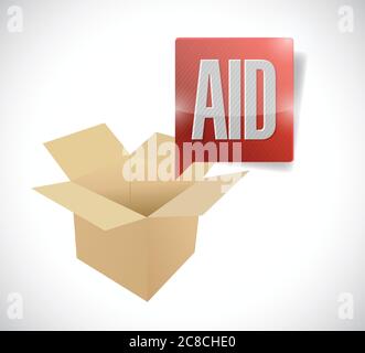 Box aid illustration design over a white background Stock Vector