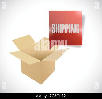 Box and shipping speech bubble illustration design over a white background Stock Vector