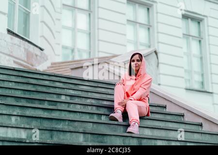 Girl Poses On Stairs Stock Photo 747014557 | Shutterstock