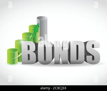 Bonds sign business graph illustration design over a white background Stock Vector