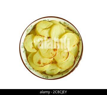 Scalloped Potato And Smoked Fish Pot, Smoked haddock and potato gratin Stock Photo