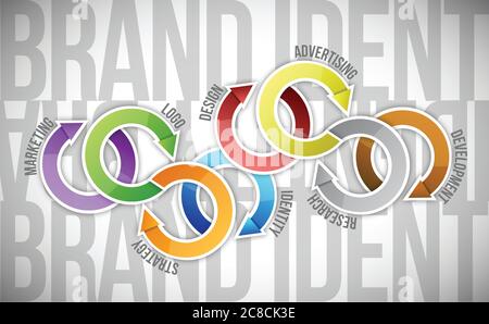 Brand identity model illustration design over a white background Stock Vector