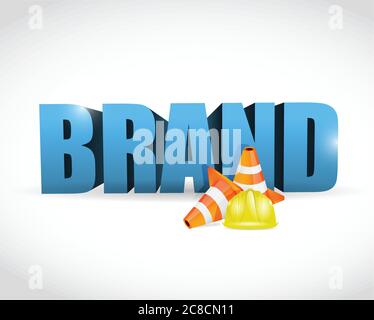 Brand under construction cone illustration design over a white background Stock Vector