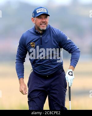 England's Lee Westwood on the 4th during day two of the Betfred British Masters at Close House Golf Club, Newcastle. Stock Photo