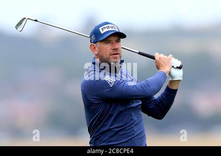 England's Lee Westwood on the 4th during day two of the Betfred British Masters at Close House Golf Club, Newcastle. Stock Photo