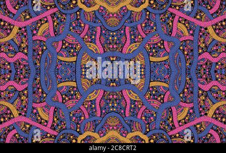 Psychedelic ornamental background. Geometrical pattern. Vector illustration Stock Vector