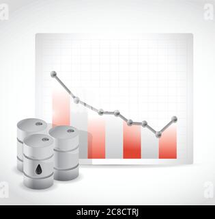 Falling oil prices illustration design over a white background Stock Vector