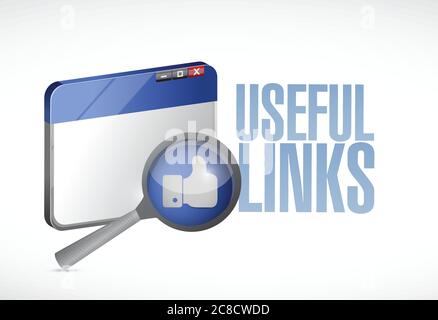Useful links browser illustration design over a white background Stock Vector