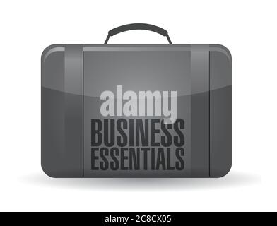 Business essentials suitcase illustration design over a white background Stock Vector