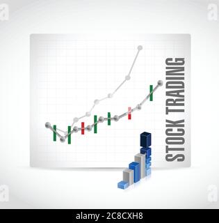 Stock trading business graph illustration design over a white background Stock Vector