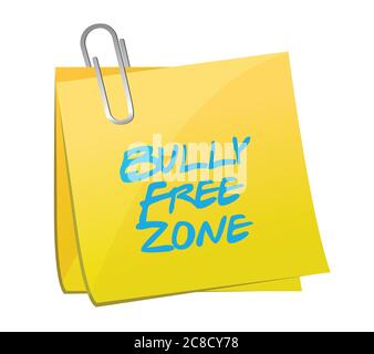 Bully free zone post illustration design over a white background Stock Vector