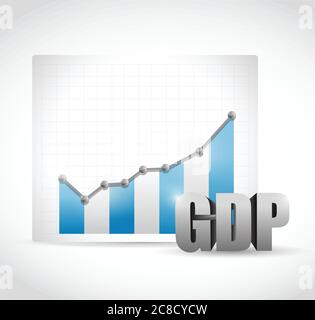 Gdp business graph illustration illustration design over a white background Stock Vector
