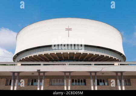 The Cristo Re cathedral in Europa square, La spezia. Italy. Stock Photo