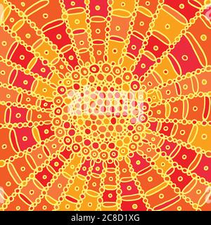 Colorful sun mandala. Doodle cartoon background art. Vector artwork Stock Vector