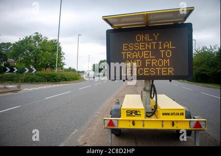 Only essential travel to and from Leicester city one day before non-essential shops re-open. Stock Photo