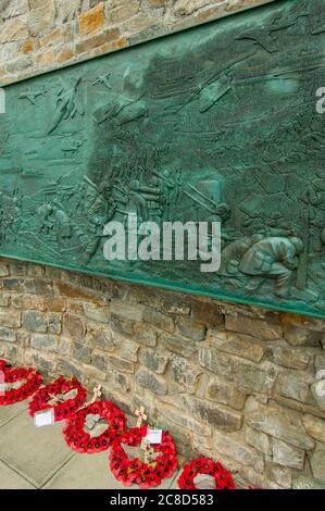 The 1982 Liberation Memorial is a war memorial which commemorates all British Forces and supporting units that served in the Falklands War and helped Stock Photo